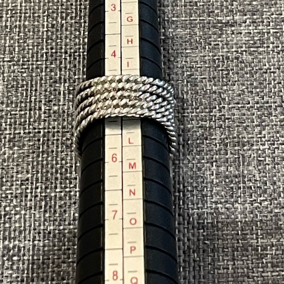 Sterling silver multi gemstone wide band ring - Picture 6 of 6